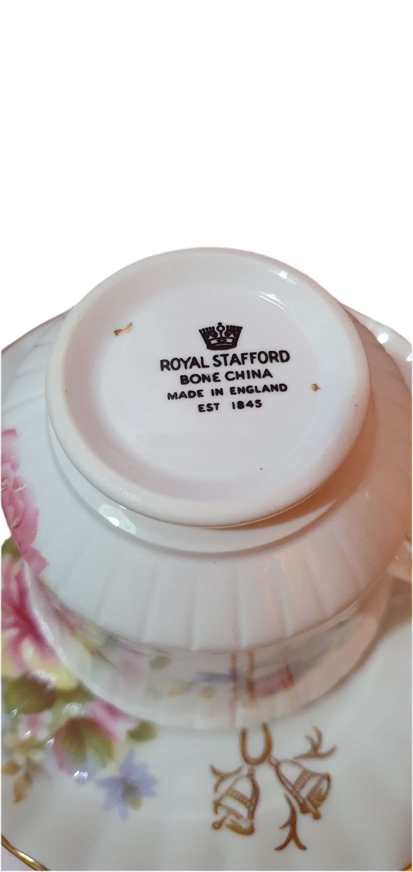 Set of 2 Royal Stafford "Golden Wedding" Cups and 2 Saucers
