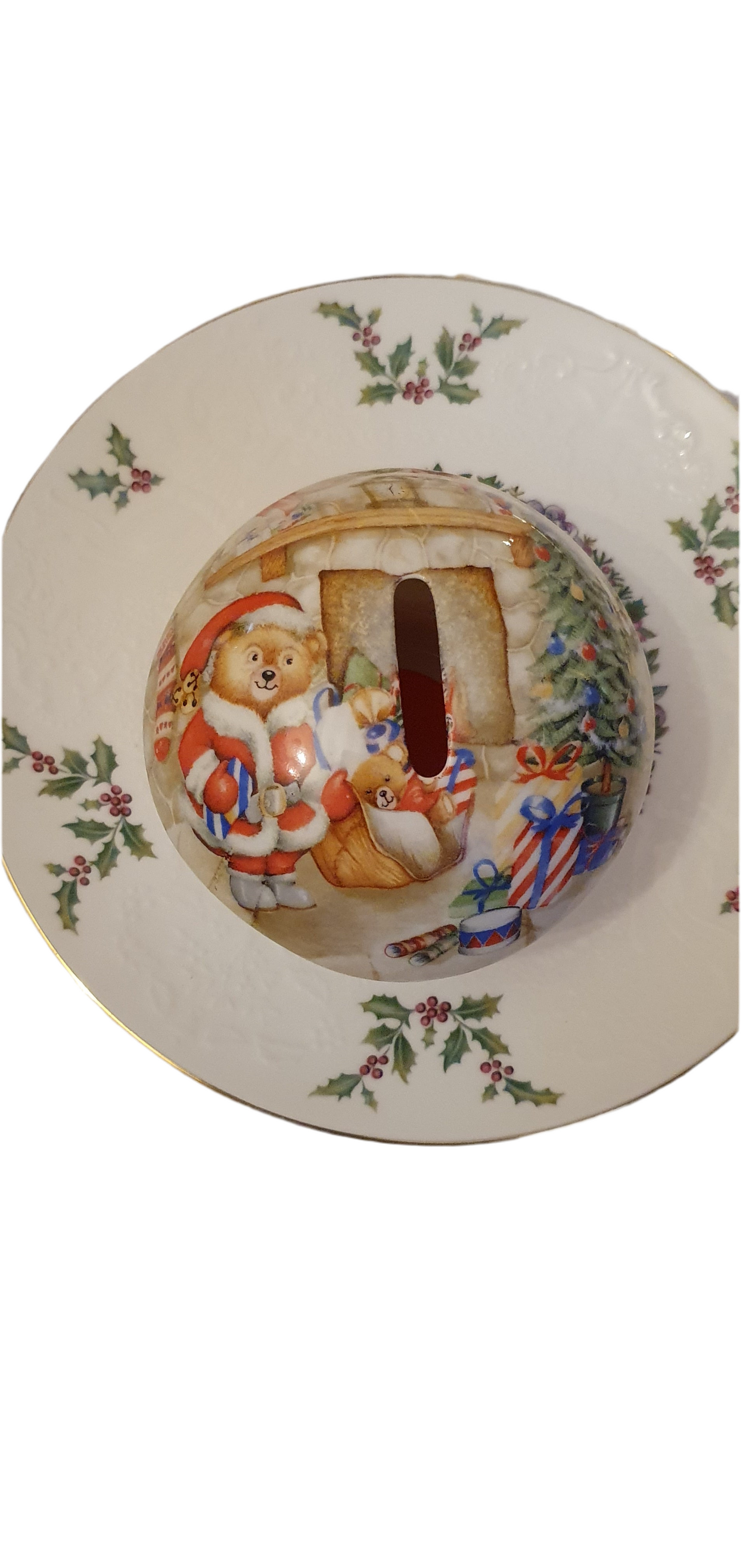 Porcelain Christmas mushroom - money box