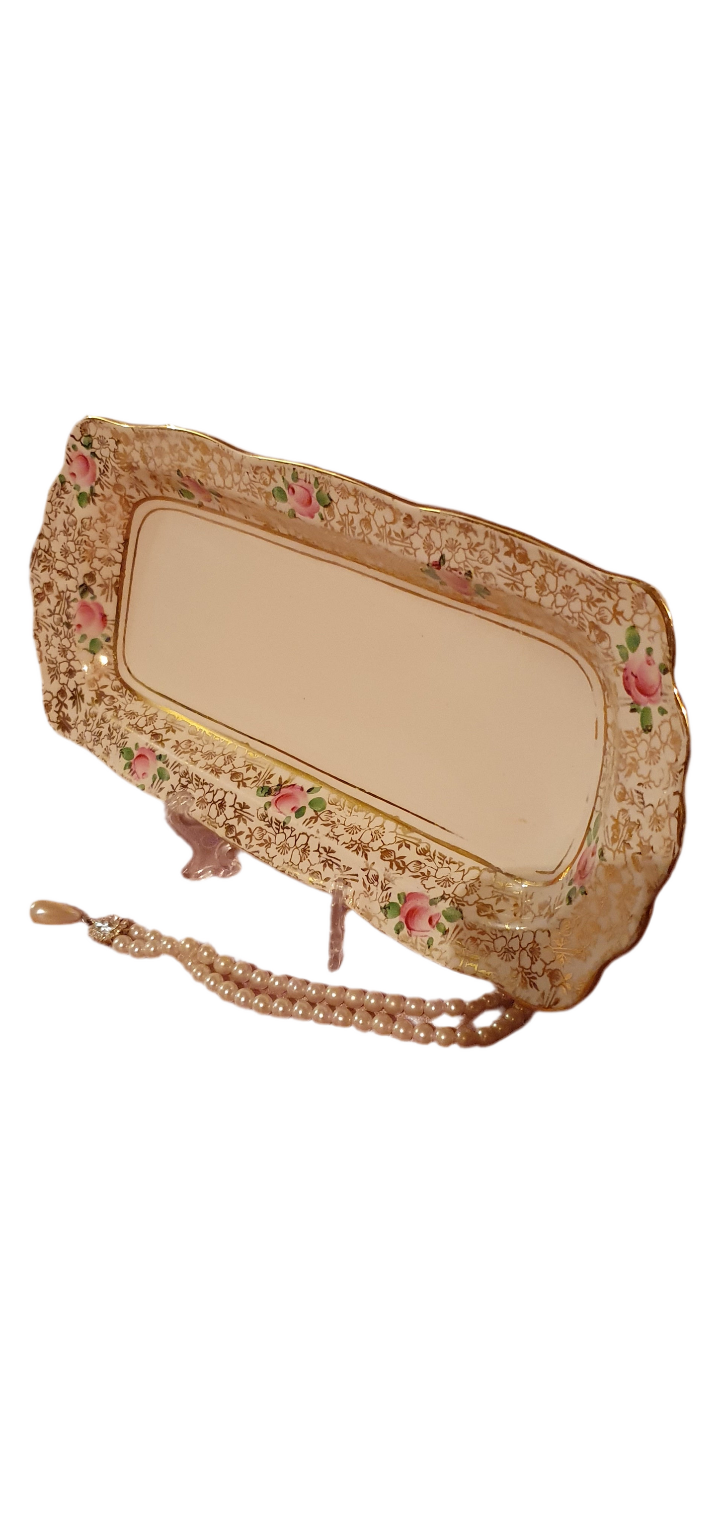 An elegant Phoenix Ware platter from the Art Deco era