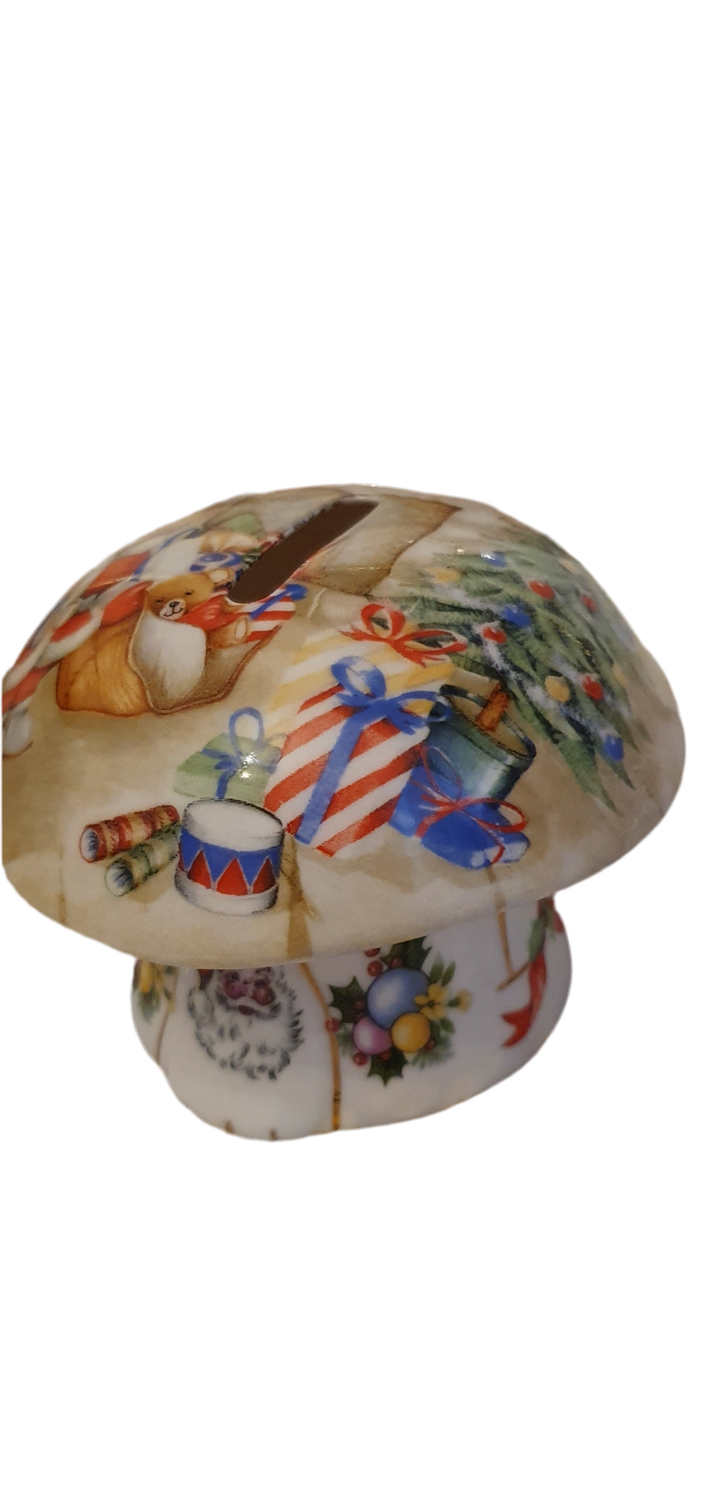 Porcelain Christmas mushroom - money box
