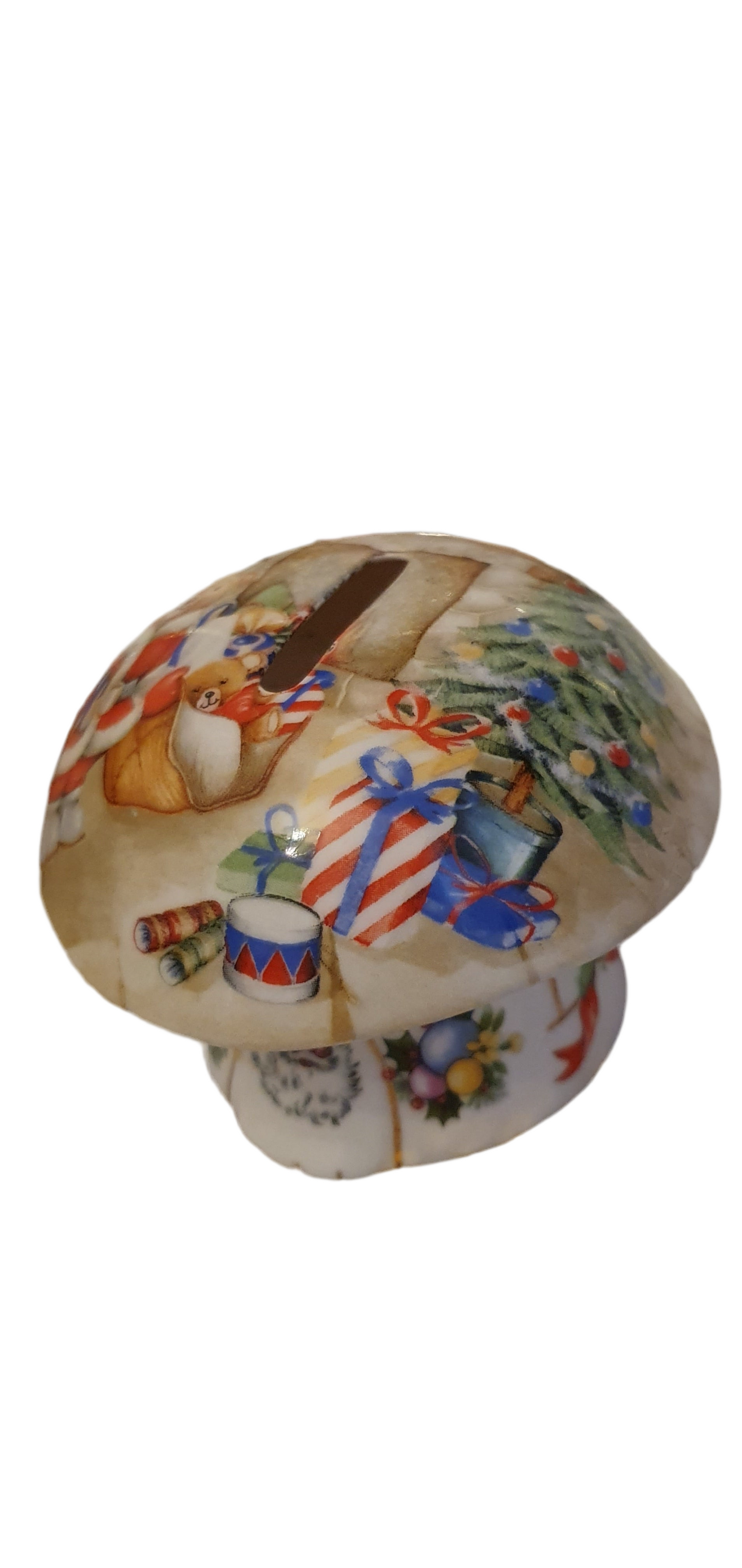 Porcelain Christmas mushroom - money box