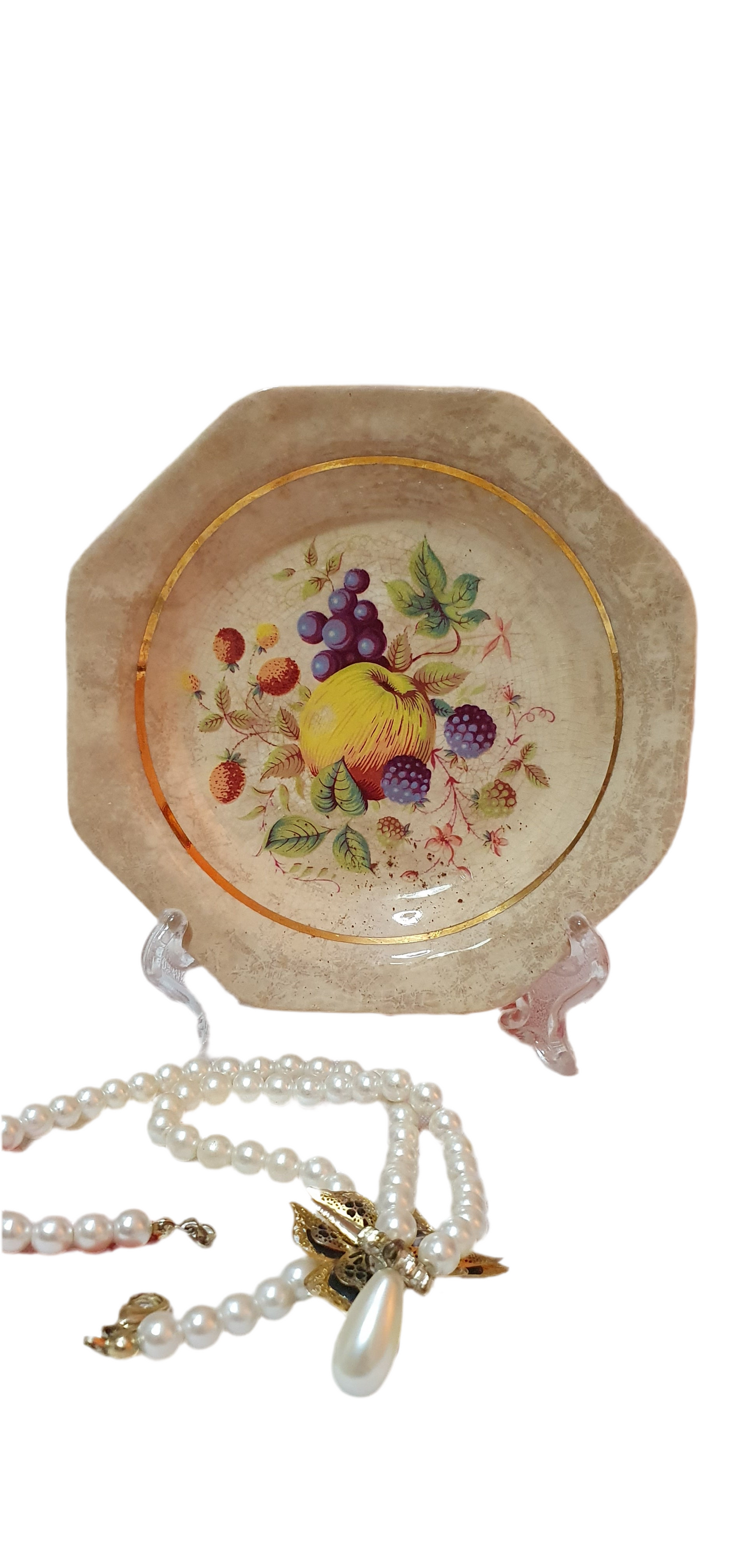 Vintage Charm: Wade England Mini Octagonal Fruit Saucer