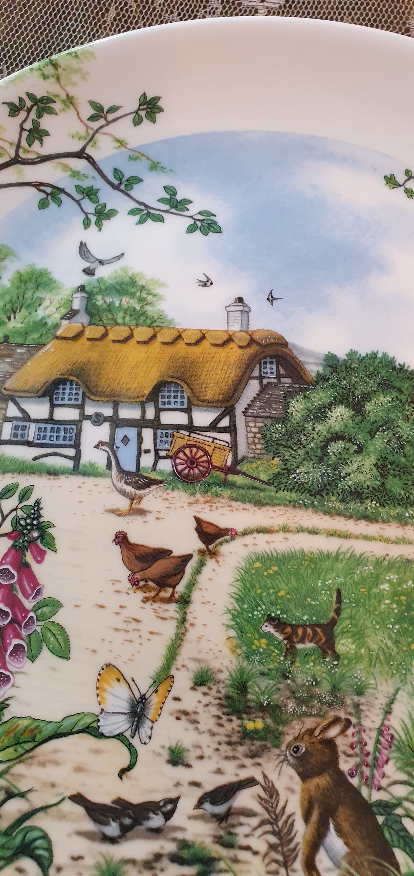 Декоративна чиния идилия в английската провинция Wedgwood The Farm Cottage (1988)